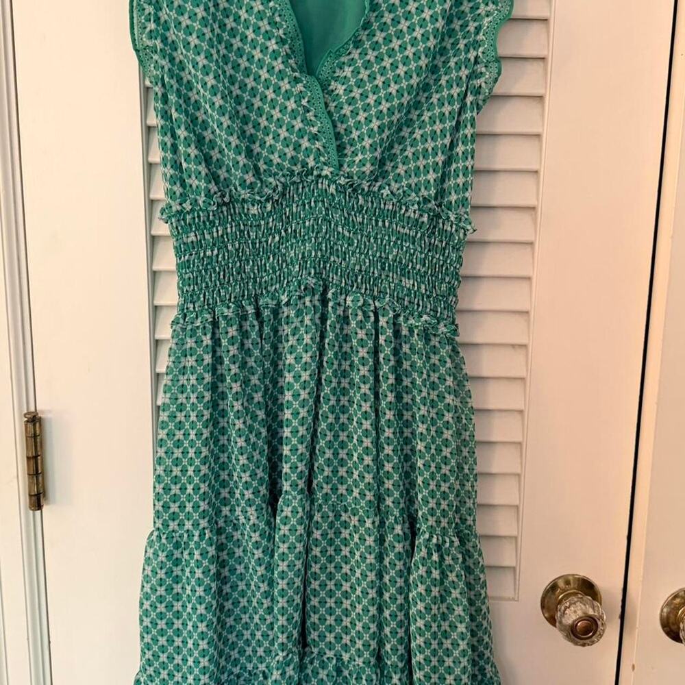 Max studio green floral midi dress